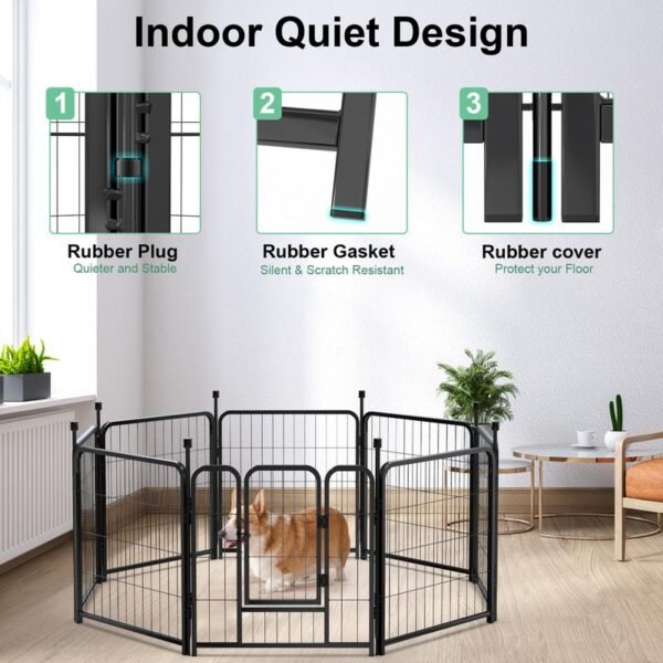 Anyask Dog Playpen, 24 inch 8 Panels RV Camping, Foldable Metal Exercise Puppy PlayPen, Patented corral para perros, BlackFriday Christmas Gifts - Image 3
