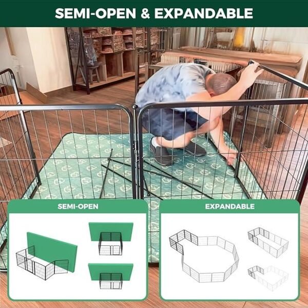 Anyask Dog Playpen, 24 inch 8 Panels RV Camping, Foldable Metal Exercise Puppy PlayPen, Patented corral para perros, BlackFriday Christmas Gifts - Image 4