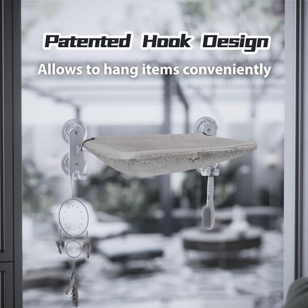 Cat Window Perch for Large Cats, Window Hammock with Suction Cups Hook Design, Foldable Window pet hammock glow fabric, foldable cat bed - Image 7