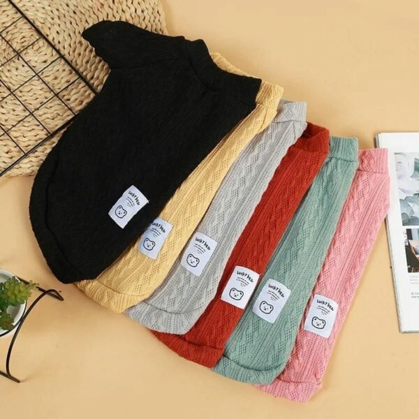 Winter Warm Pet Cloth, Bear Pattern Knitted Dog Sweater, 1 Count Warm Puppy Clothes for Small Dogs Cats, Pet Clothing for Chihuahua, French Bulldog, Pug - Image 3