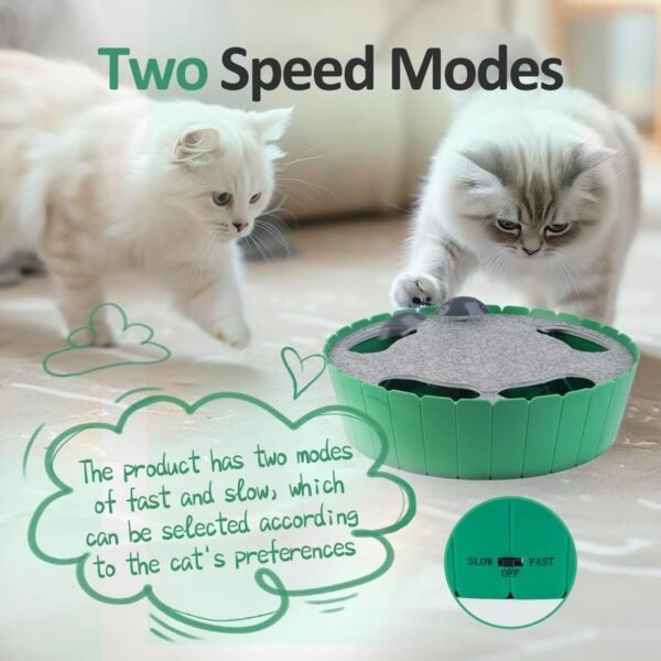 【Christmas Gifts】Pawaboo 4 Holes Whack-a-mole Electric Cat Toy,Interactive Cat Toy with Running Mouse, Pop and Play Hide Seek Cat Toy,Pet Supplies - Image 3