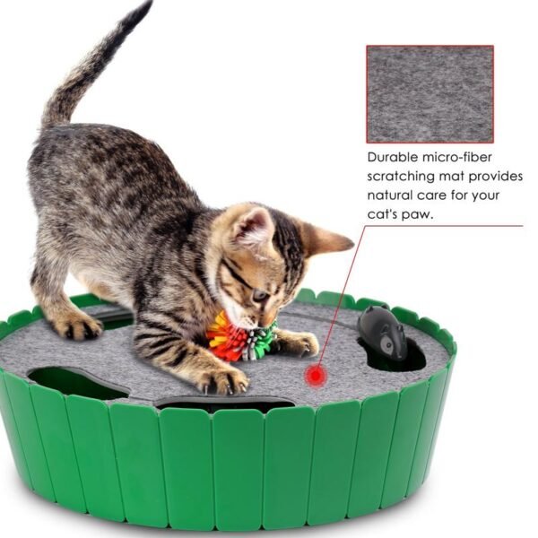 【Christmas Gifts】Pawaboo 4 Holes Whack-a-mole Electric Cat Toy,Interactive Cat Toy with Running Mouse, Pop and Play Hide Seek Cat Toy,Pet Supplies - Image 4