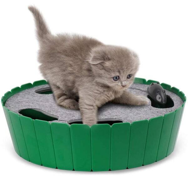 【Christmas Gifts】Pawaboo 4 Holes Whack-a-mole Electric Cat Toy,Interactive Cat Toy with Running Mouse, Pop and Play Hide Seek Cat Toy,Pet Supplies - Image 5