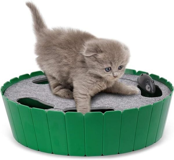 【Christmas Gifts】Pawaboo 4 Holes Whack-a-mole Electric Cat Toy,Interactive Cat Toy with Running Mouse, Pop and Play Hide Seek Cat Toy,Pet Supplies - Image 6