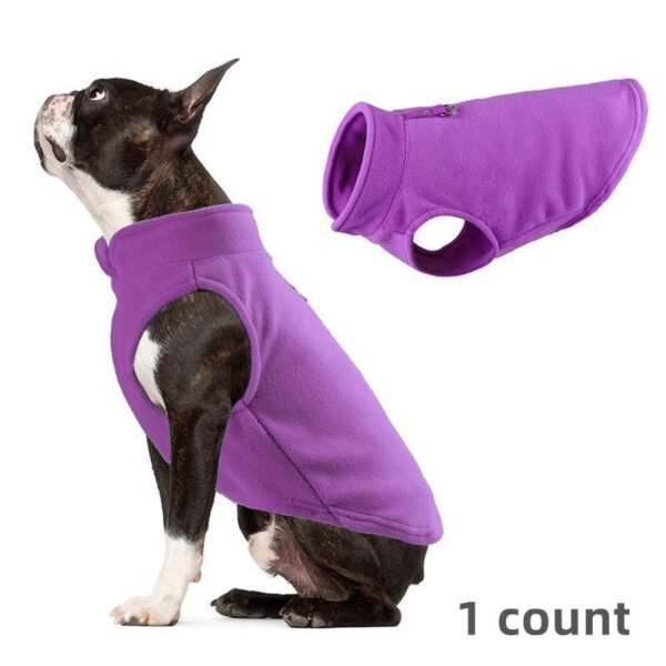 Solid Color High Round Collar Pet Jacket, Winter Thickened Warm Pet Coat, Pet Clothes for Dogs & Cats, Dog & Cat Supplies Holiday Gift - Image 4