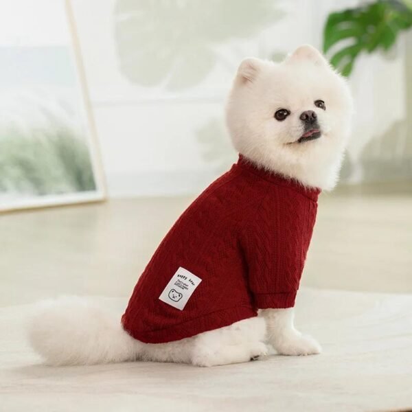 Winter Warm Pet Cloth, Bear Pattern Knitted Dog Sweater, 1 Count Warm Puppy Clothes for Small Dogs Cats, Pet Clothing for Chihuahua, French Bulldog, Pug - Image 7
