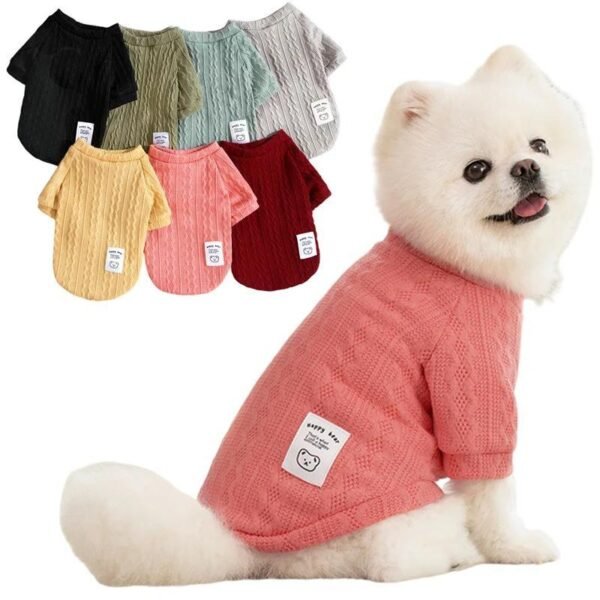 Winter Warm Pet Cloth, Bear Pattern Knitted Dog Sweater, 1 Count Warm Puppy Clothes for Small Dogs Cats, Pet Clothing for Chihuahua, French Bulldog, Pug - Image 9