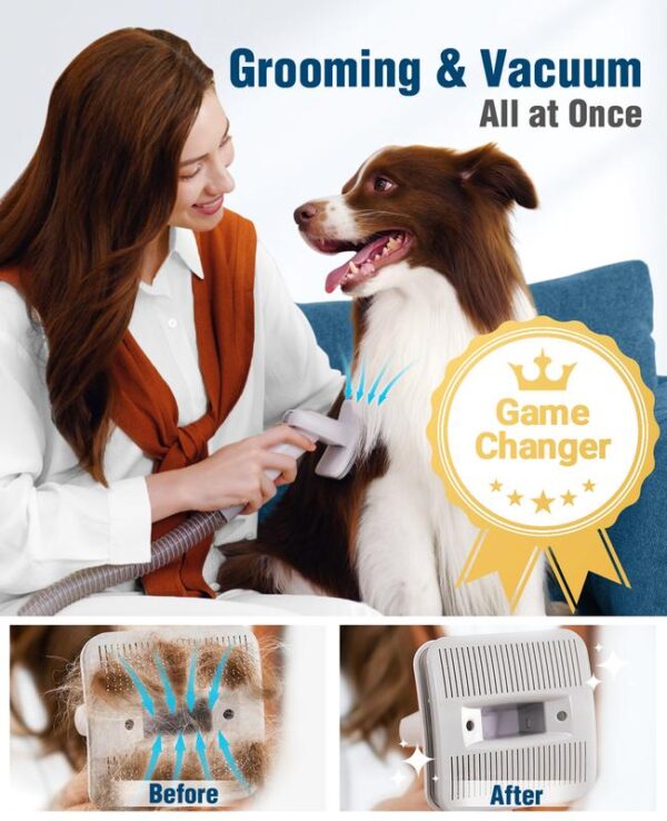 oneisall Dog Grooming Kit & Vacuum Suction 99% Pet Hair, 1.5L Dust Cup Dog Brush Vacuum with 7 Pet Grooming Tools for Shedding Dogs Cats and Other Animals petgeekdispenser - Image 4