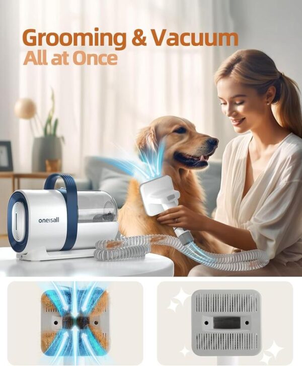 oneisall Dog Grooming Kit & Vacuum Suction 99% Pet Hair, 1.5L Dust Cup Dog Brush Vacuum with 7 Pet Grooming Tools for Shedding Dogs Cats and Other Animals petgeekdispenser - Image 6