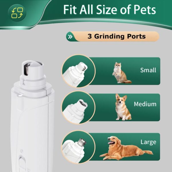 Multi functional nail grinder, dog nail trimmer and nail clipper kit, ultra quiet electric pet nail grinder, rechargeable, suitable for trimming the toes and claws of small and large dogs and cats, dual light - Image 8