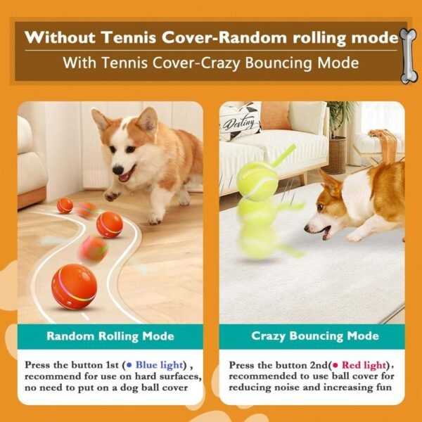 Interactive Dog Toys Dog Ball,[Newly Upgraded] Durable Motion Activated Automatic Rolling Ball Toys for/Small/Medium/Large Dogs,USB Rechargeable - Image 8